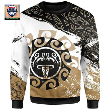 New Zealand ? Maori Tiki Mask Sweater Gold A002 ? Usalast