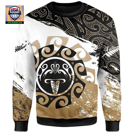 New Zealand ? Maori Tiki Mask Sweater Gold A002 ? Usalast