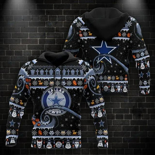 NFL Dallas Cowboys Christmas NFL 3D All Over Print Hoodie -Moonbestprint
