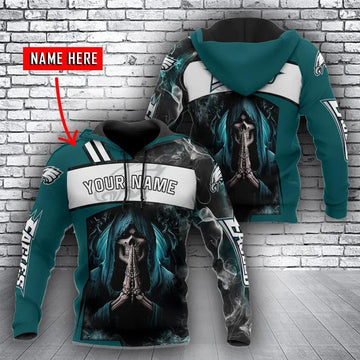 NFL Philadelphia Eagles Death Personalized NFL 3D All Over Print Hoodie -Moonbestprint