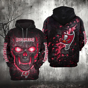 NFL Tampa Bay Buccaneers Lava Skull NFL 3D All Over Print Hoodie -Moonbestprint