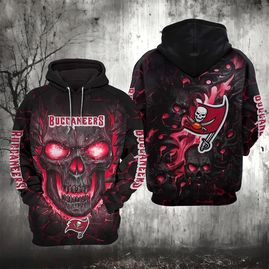 NFL Tampa Bay Buccaneers Lava Skull NFL 3D All Over Print Hoodie -Moonbestprint