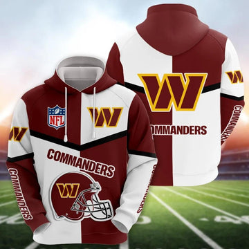NFL Washington Commanders NFL 3D All Over Print Hoodie -Moonbestprint