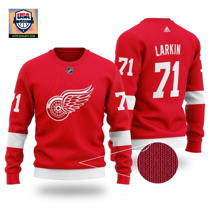 Nhl Detroit Red Wings Larkin 71 Red Wool Sweater ? Usalast