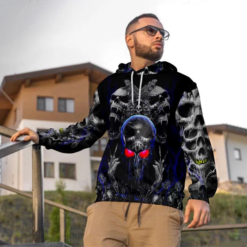 Night Ghost Skull 3D All Over Print Hoodie -Moonbestprint