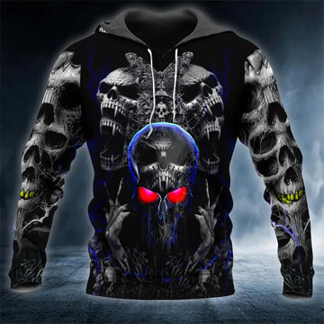 Night Ghost Skull 3D All Over Print Hoodie -Moonbestprint