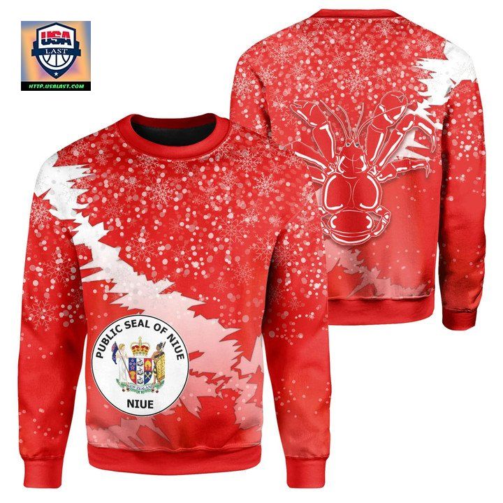 Niue Coat Of Arms Coconut Crab Christmas Sweater ? Red ? X Style ? J83 ? Usalast