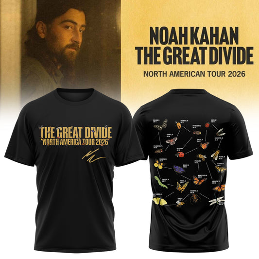Noah Kahan The Great Divide Tour signed Tshirt | AR88 Moonbestprint
