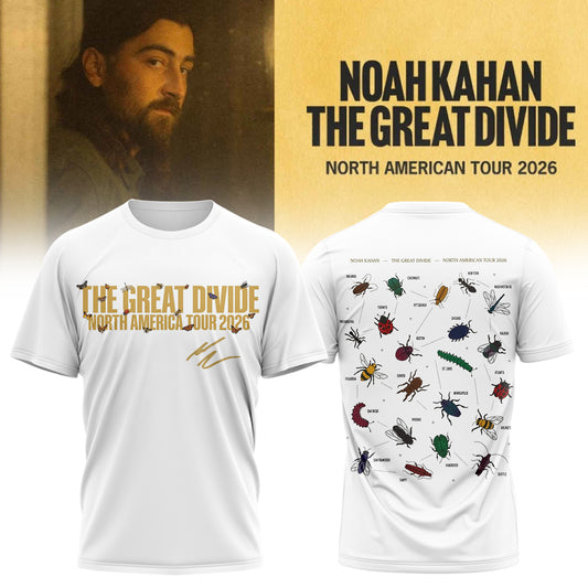 Noah Kahan The Great Divide Tour signed Tshirt | JI34 Moonbestprint