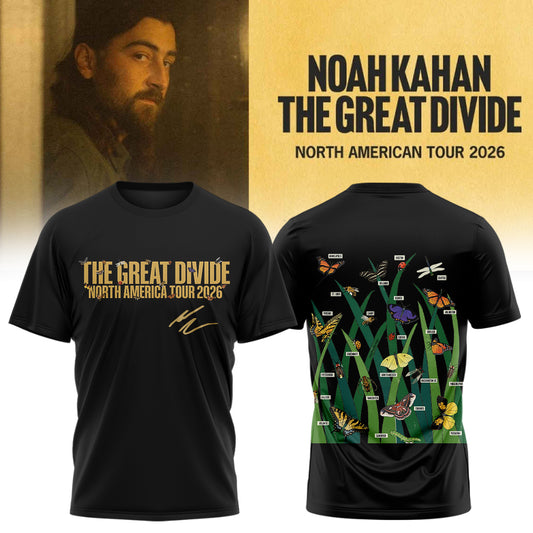 Noah Kahan The Great Divide Tour signed Tshirt | TE44 Moonbestprint