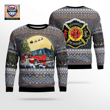 North Carolina Huntersville Fire Department Christmas AOP Sweater ? Usalast