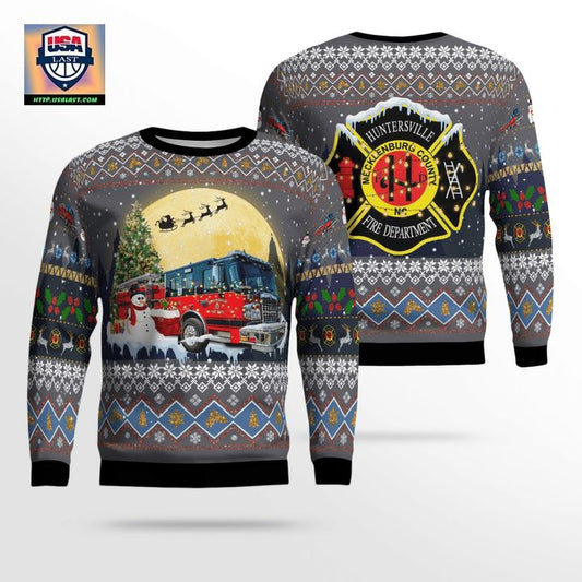North Carolina Huntersville Fire Department Christmas AOP Sweater ? Usalast