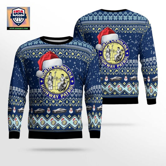 North Carolina State Highway Patrol Christmas AOP Sweater ? Usalast