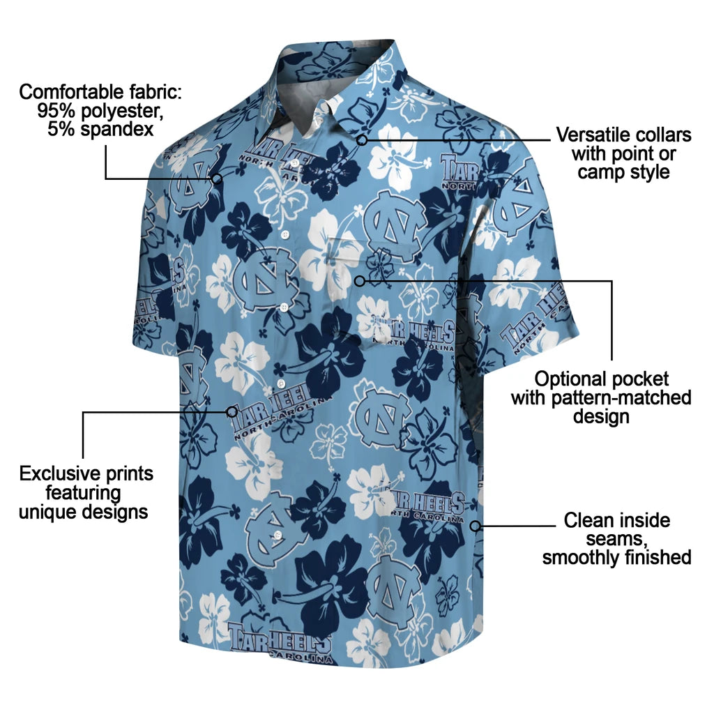 North Carolina Tar Heels Hibiscus Bloom Hawaiian Shirt – Moonbestprint