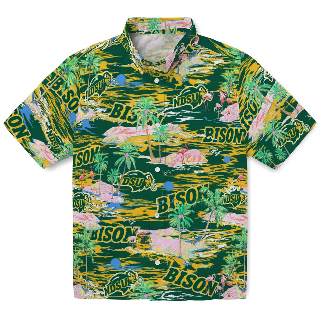 North Dakota State Bison Flamingo Retreat 2026 Hawaiian Shirt – Moonbestprint
