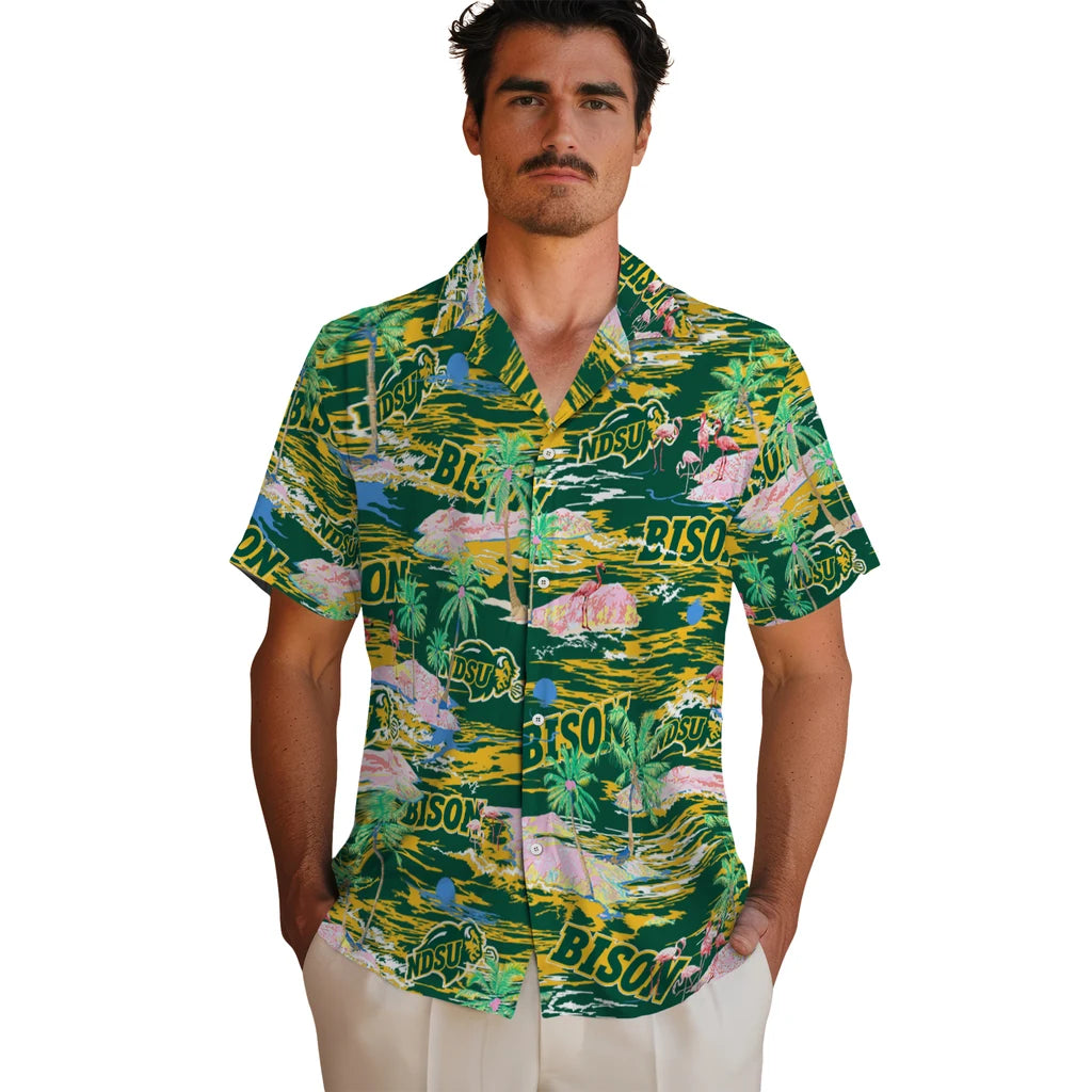 North Dakota State Bison Flamingo Retreat 2026 Hawaiian Shirt – Moonbestprint
