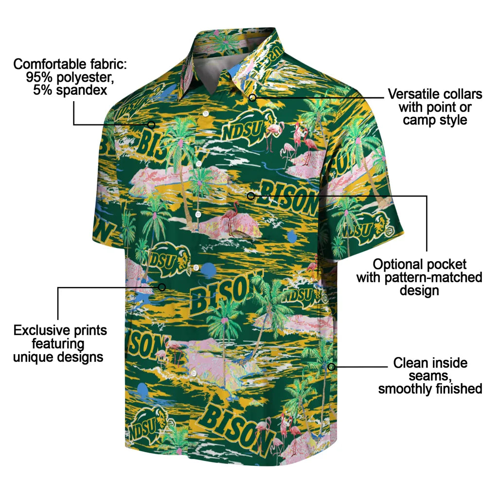 North Dakota State Bison Flamingo Retreat 2026 Hawaiian Shirt – Moonbestprint