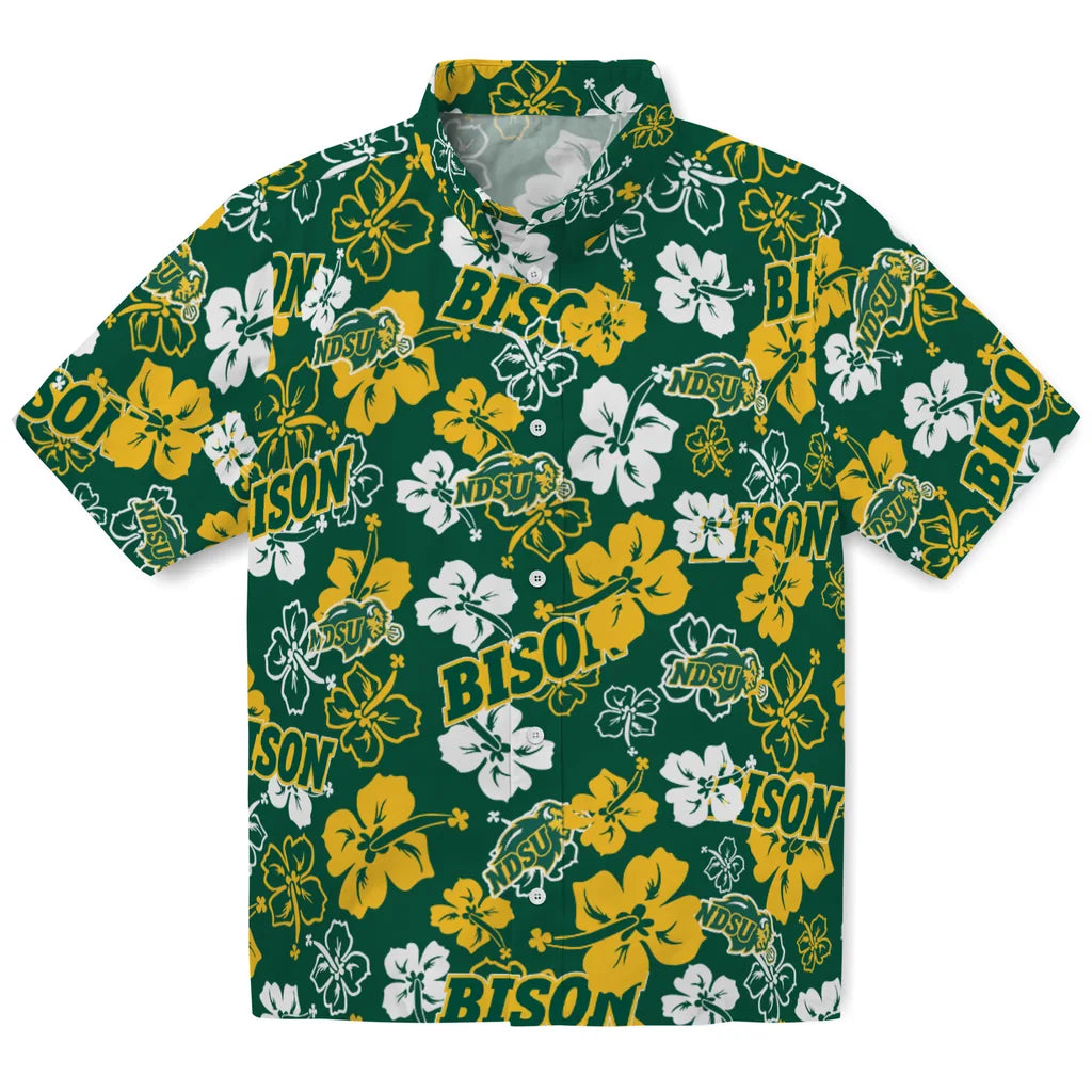 North Dakota State Bison Hibiscus Bloom Hawaiian Shirt – Moonbestprint