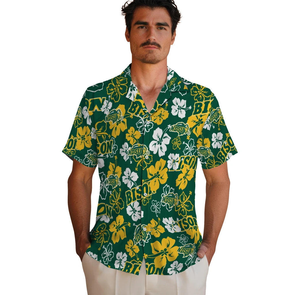 North Dakota State Bison Hibiscus Bloom Hawaiian Shirt – Moonbestprint