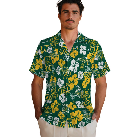 North Dakota State Bison Hibiscus Bloom Hawaiian Shirt – Moonbestprint
