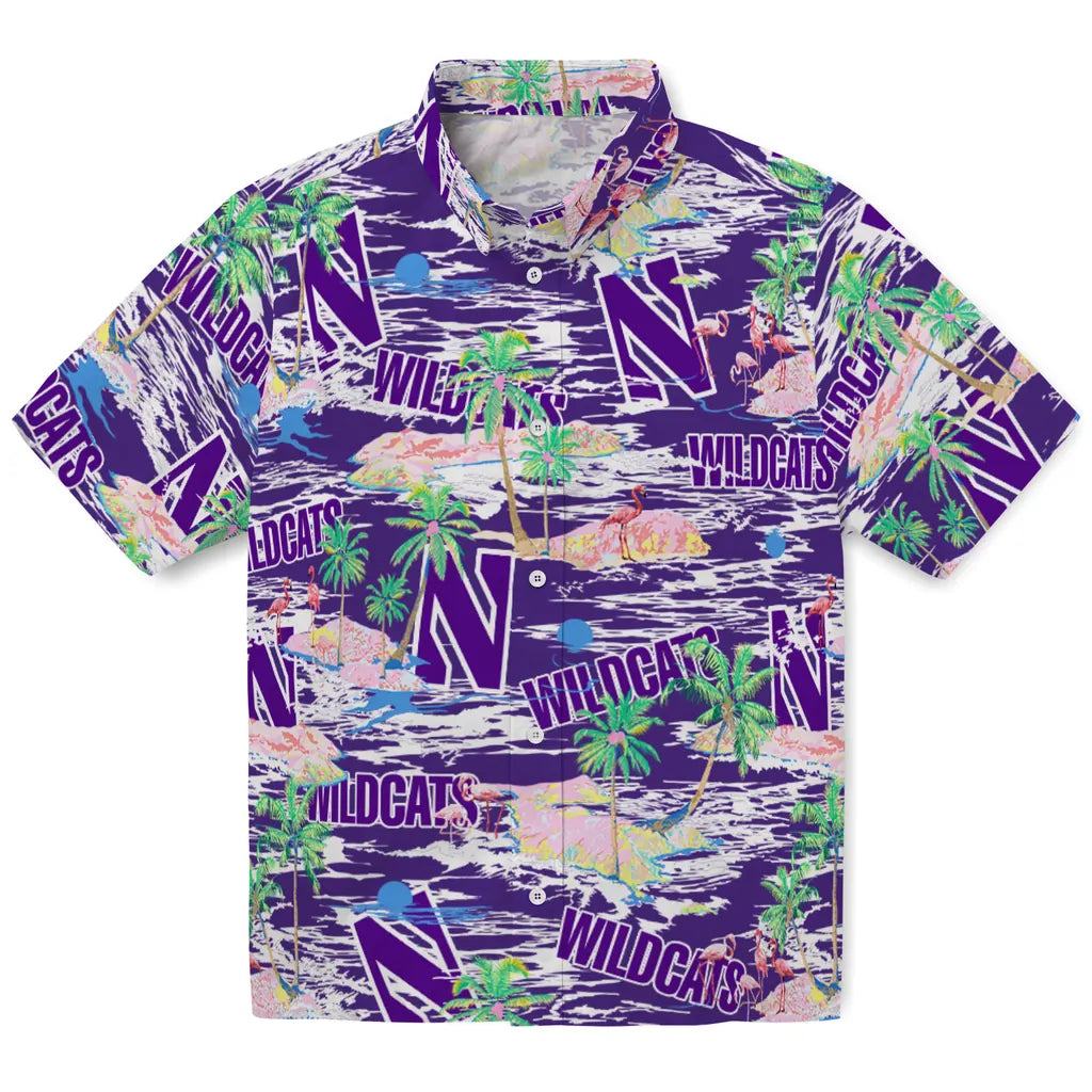 Northwestern Wildcats Flamingo Retreat 2026 Hawaiian Shirt – Moonbestprint
