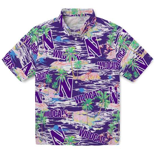 Northwestern Wildcats Flamingo Retreat 2026 Hawaiian Shirt – Moonbestprint