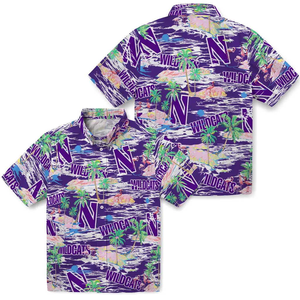 Northwestern Wildcats Flamingo Retreat 2026 Hawaiian Shirt – Moonbestprint