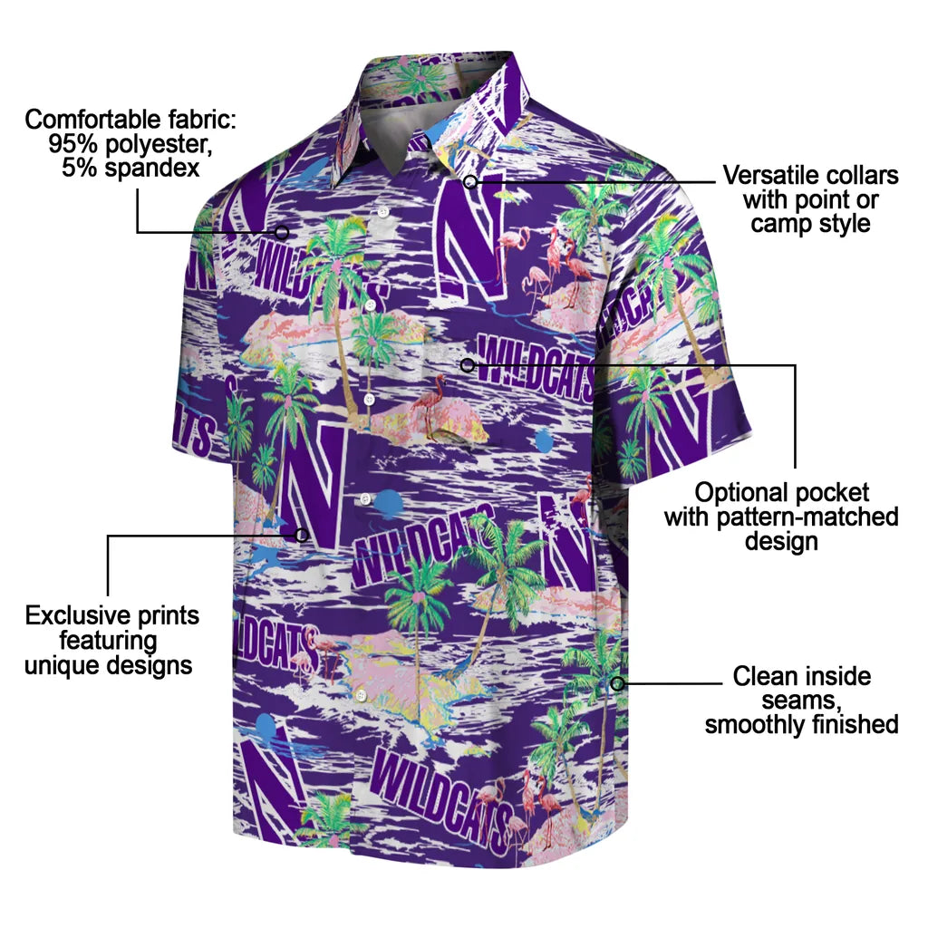 Northwestern Wildcats Flamingo Retreat 2026 Hawaiian Shirt – Moonbestprint