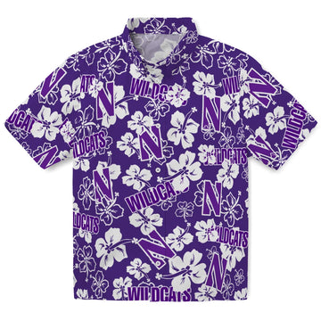 Northwestern Wildcats Hibiscus Bloom Hawaiian Shirt – Moonbestprint