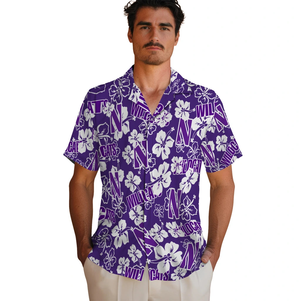 Northwestern Wildcats Hibiscus Bloom Hawaiian Shirt – Moonbestprint