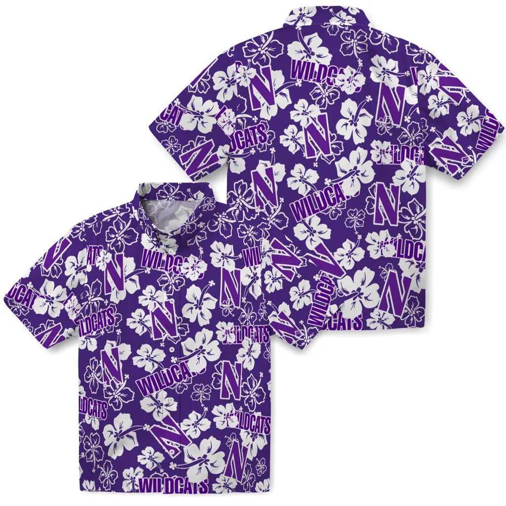 Northwestern Wildcats Hibiscus Bloom Hawaiian Shirt – Moonbestprint