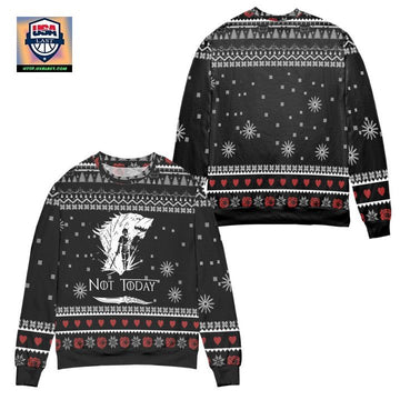 Not Today Arya Stark Game Of Throne Snowflake Ugly Christmas Sweater ? Black ? Usalast
