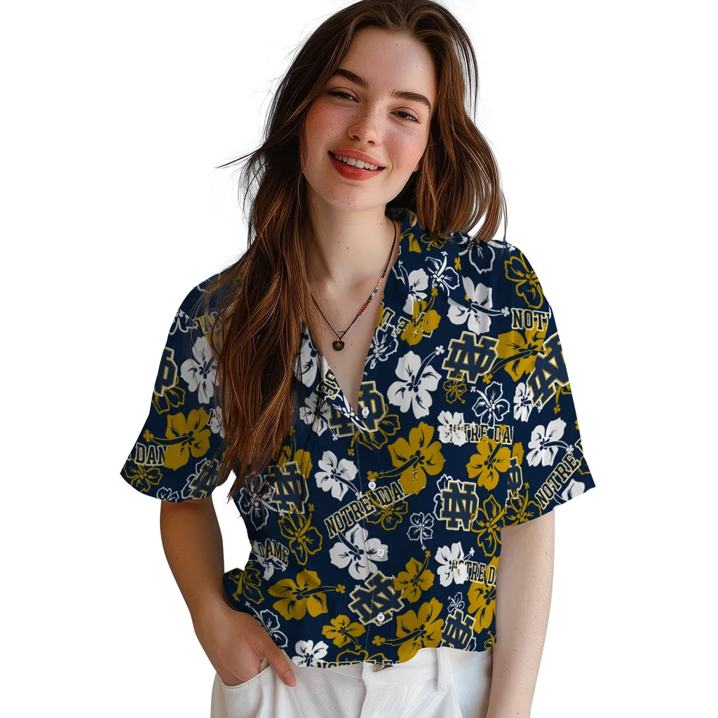 Notre Dame Fighting Irish Hibiscus Bloom Hawaiian Shirt – Moonbestprint