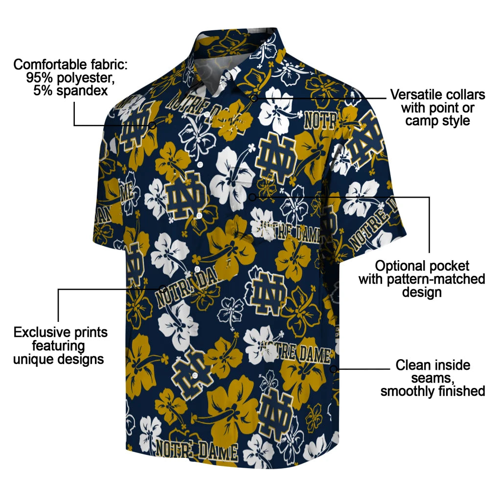 Notre Dame Fighting Irish Hibiscus Bloom Hawaiian Shirt – Moonbestprint