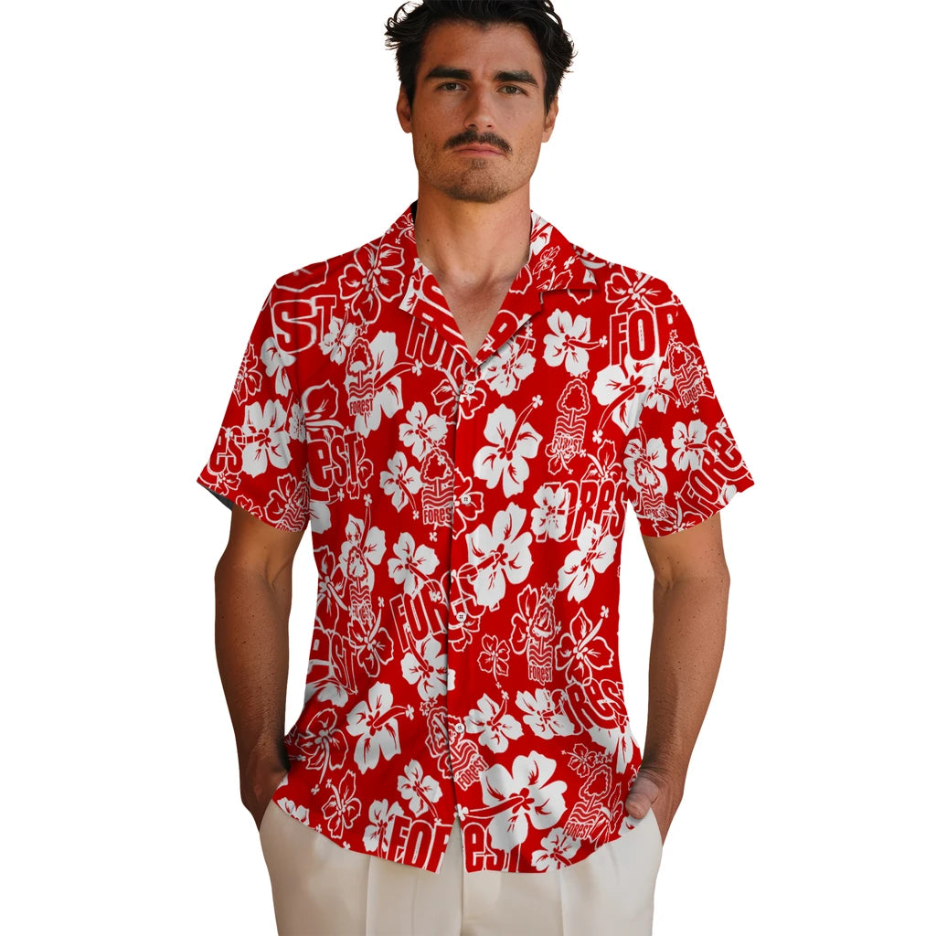 Nottingham Forest Hibiscus Bloom Hawaiian Shirt – Moonbestprint