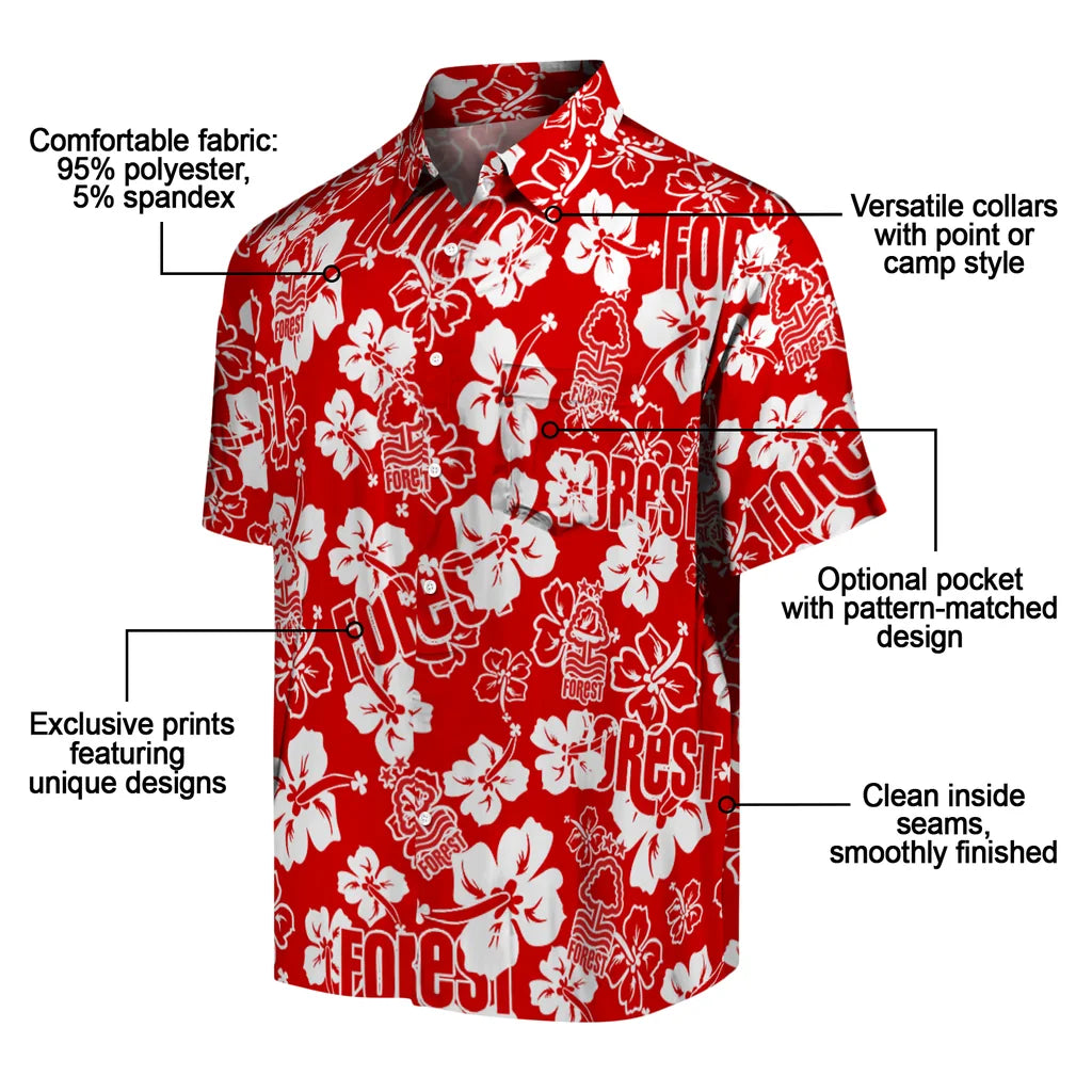 Nottingham Forest Hibiscus Bloom Hawaiian Shirt – Moonbestprint