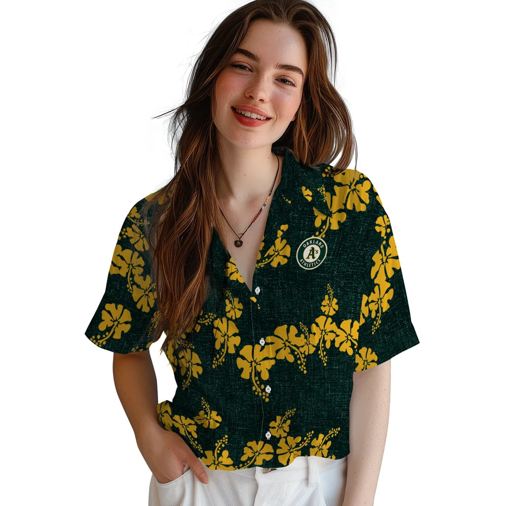 Oakland Athletics Hawaiian Shirt - 50th State Flower | Moonbestprint