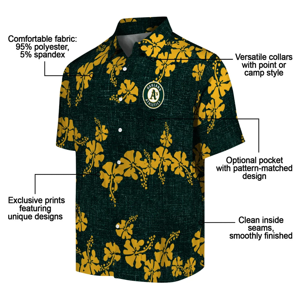 Oakland Athletics Hawaiian Shirt - 50th State Flower | Moonbestprint