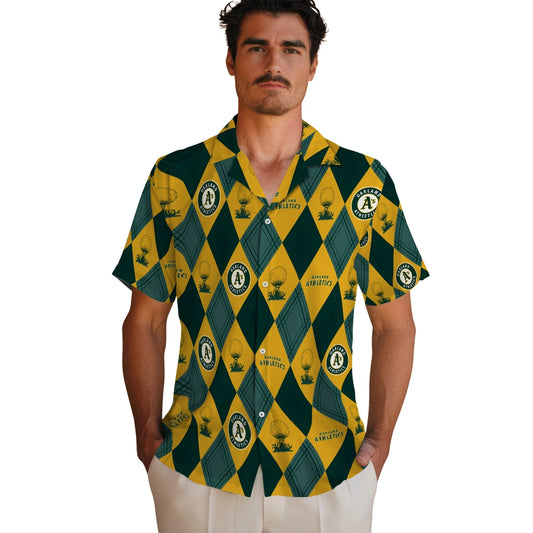 Oakland Athletics Hawaiian Shirt - Golfing Plaid | Moonbestprint
