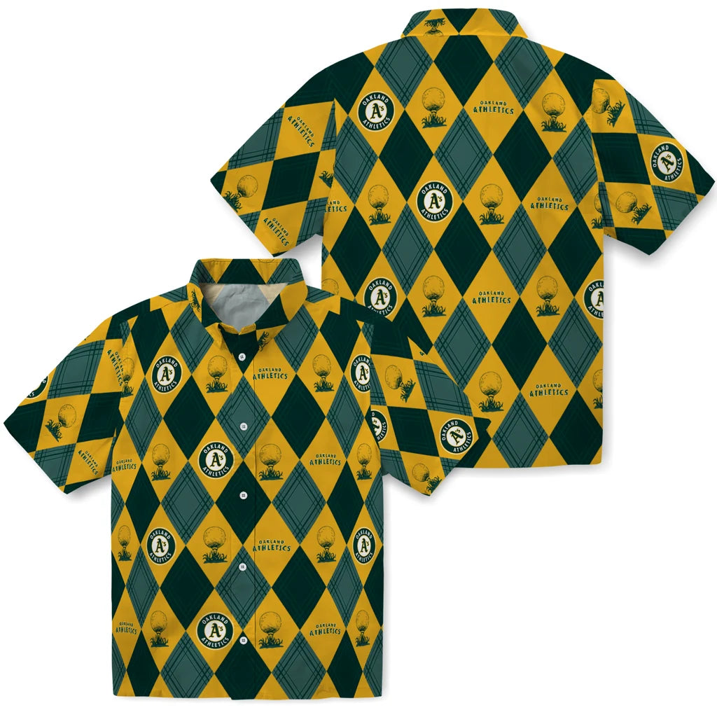 Oakland Athletics Hawaiian Shirt - Golfing Plaid | Moonbestprint