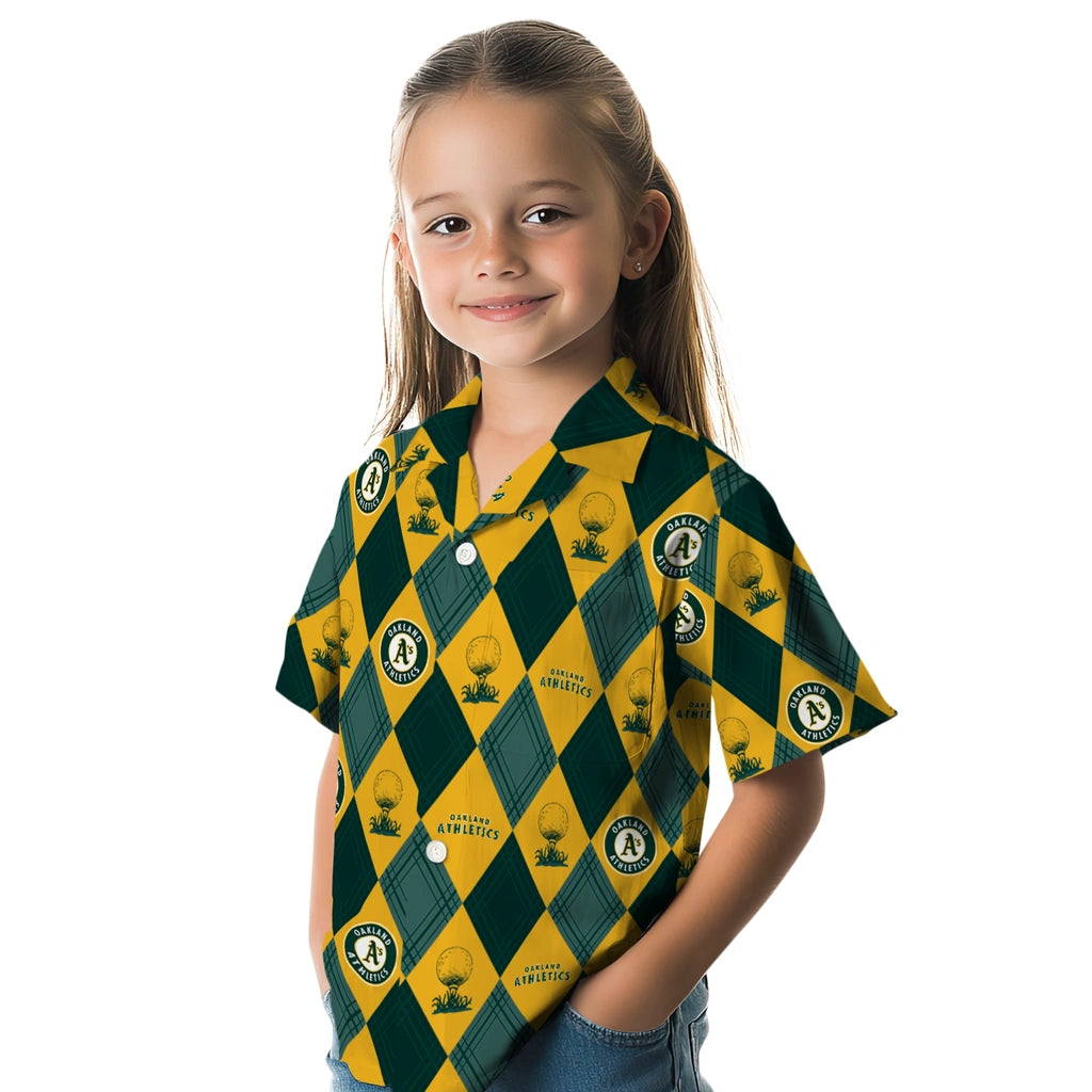 Oakland Athletics Hawaiian Shirt - Golfing Plaid | Moonbestprint