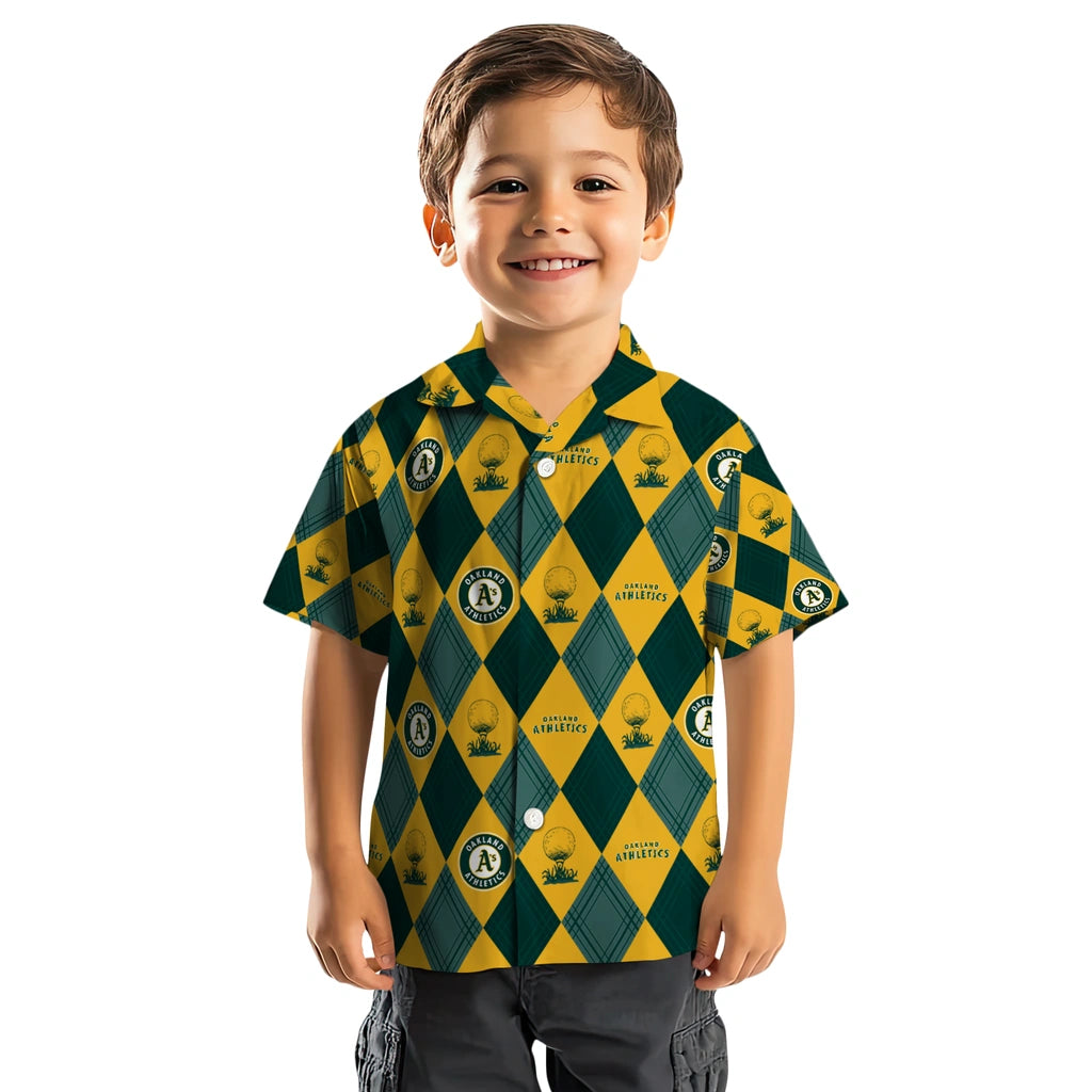 Oakland Athletics Hawaiian Shirt - Golfing Plaid | Moonbestprint