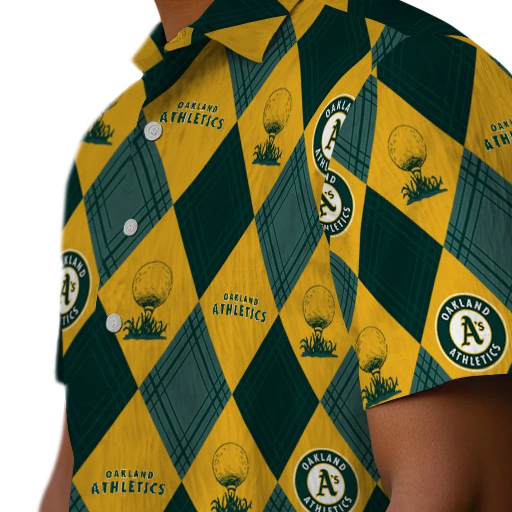 Oakland Athletics Hawaiian Shirt - Golfing Plaid | Moonbestprint