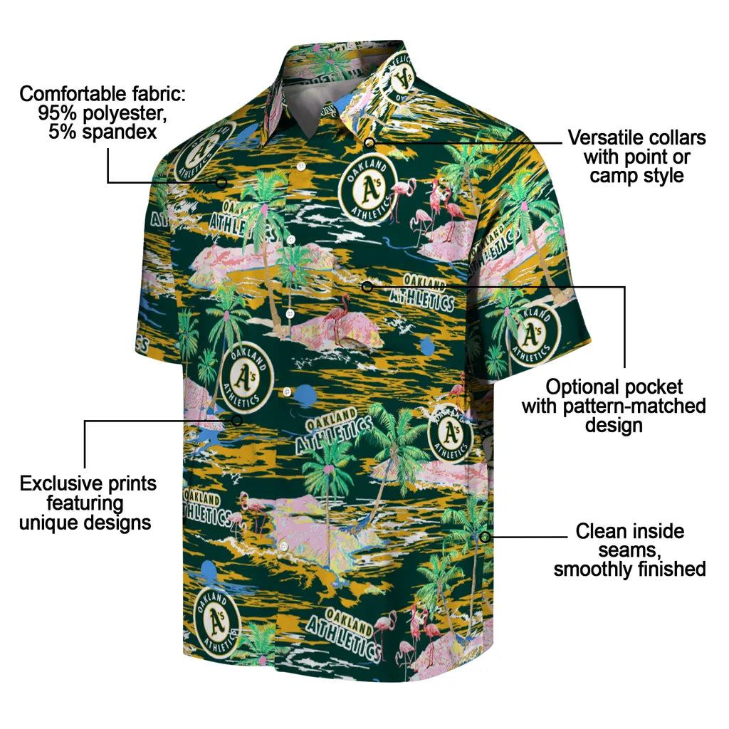 Oakland Athletics Hawaiian Shirt - Hawaii Island | Moonbestprint