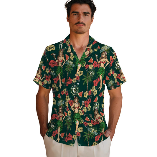 Oakland Athletics Hawaiian Shirt - Hawaiian Girls Design | Moonbestprint
