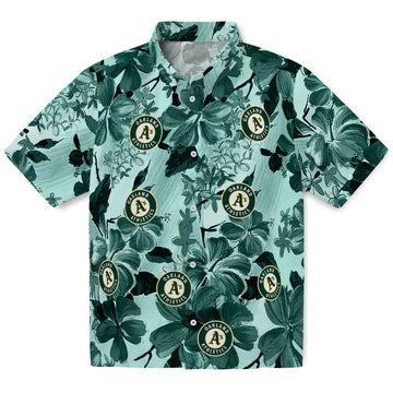 Oakland Athletics Hawaiian Shirt - Hibiscus Arrangement | Moonbestprint