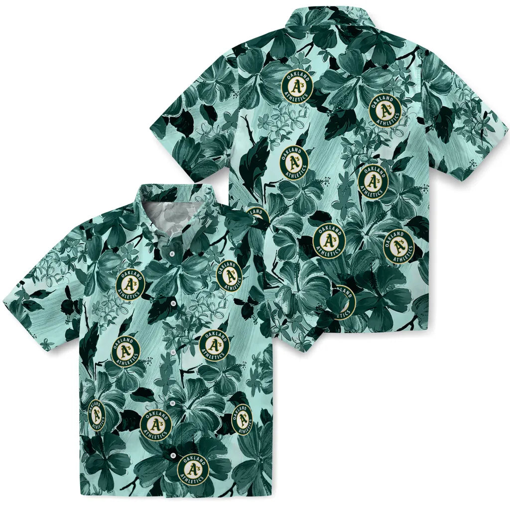 Oakland Athletics Hawaiian Shirt - Hibiscus Arrangement | Moonbestprint
