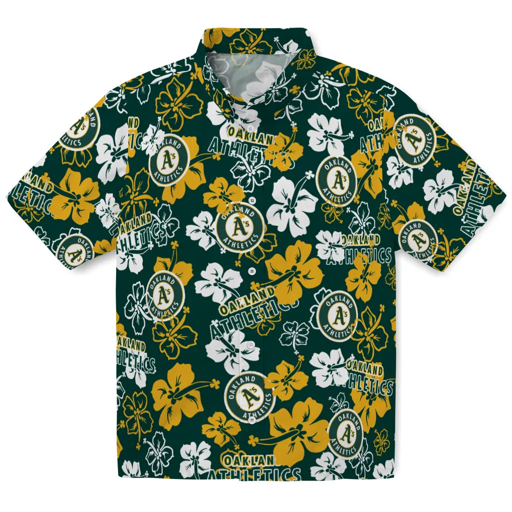 Oakland Athletics Hibiscus Bloom Hawaiian Shirt – Moonbestprint