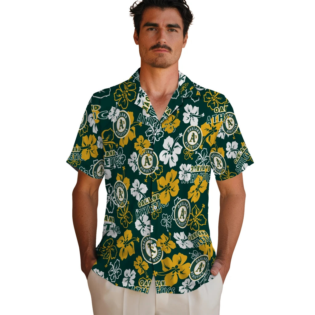 Oakland Athletics Hibiscus Bloom Hawaiian Shirt – Moonbestprint