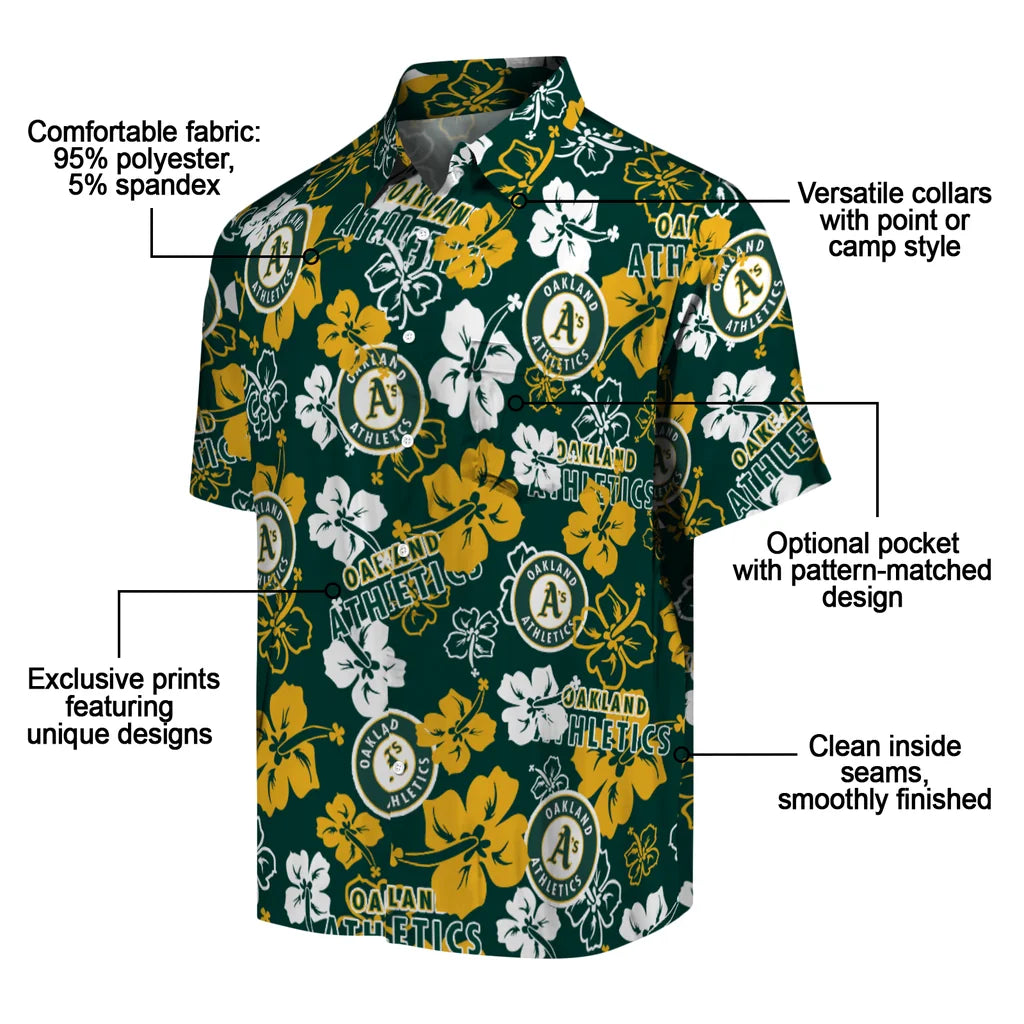 Oakland Athletics Hibiscus Bloom Hawaiian Shirt – Moonbestprint